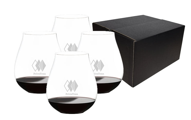 ~New World Pinot Noir, 25.75oz RIEDEL O crystal stemless wine glass S/4 in a Shadow black gift box