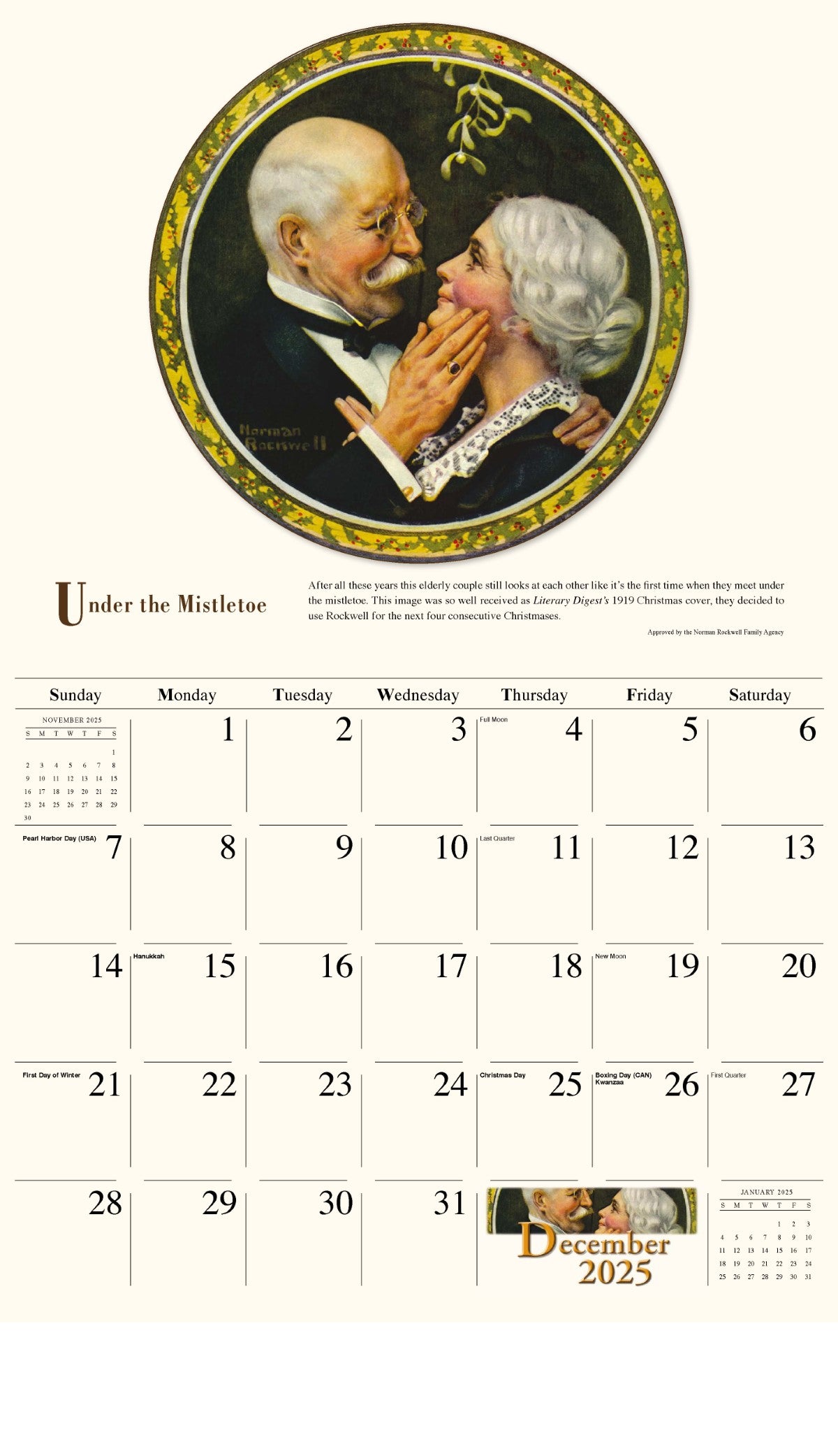 Galleria Wall Calendar 2025 Norman Rockwell