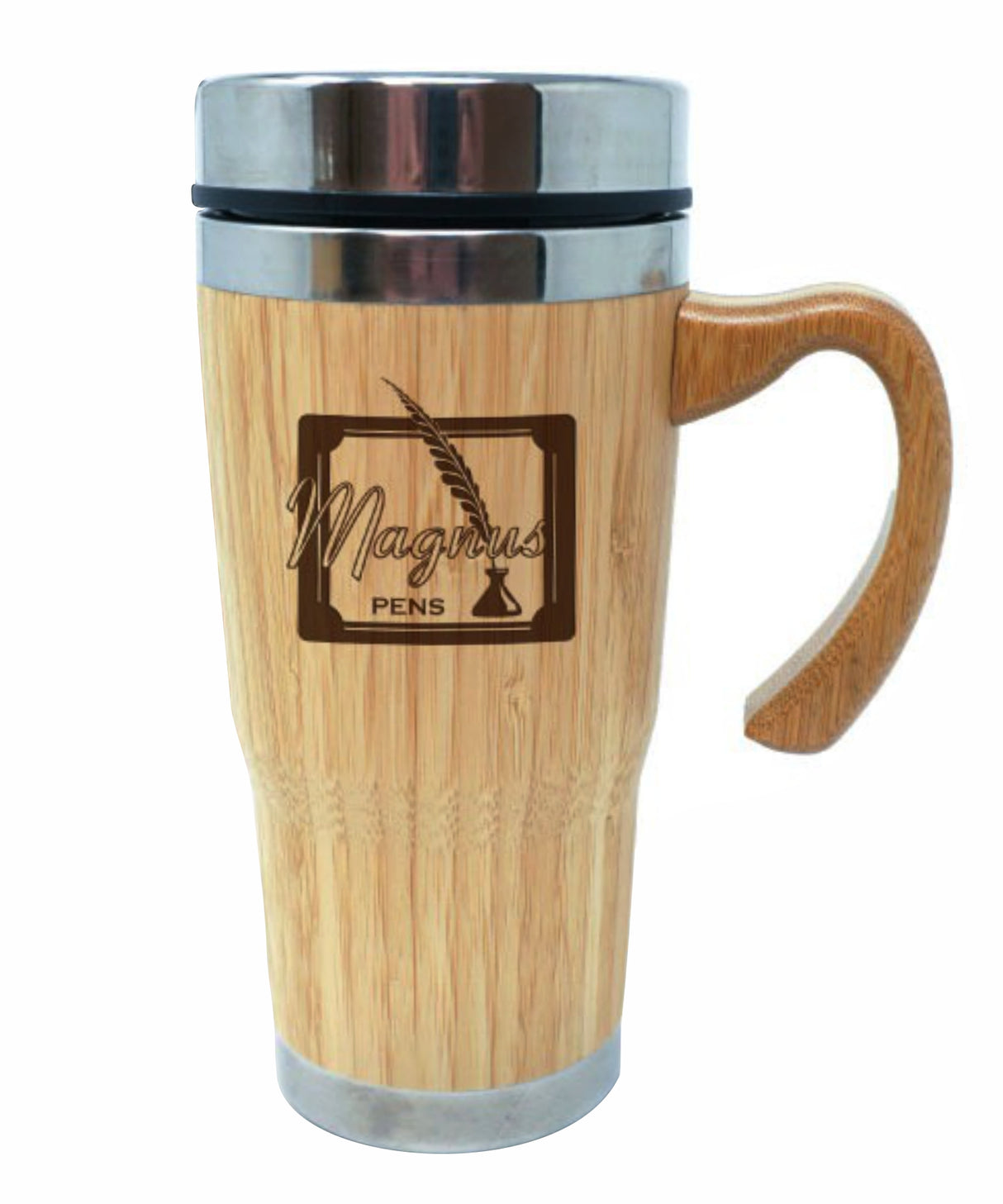 GALE 15 ounce Bamboo & Stainless Steel Tumbler with Handle (3-5 Days) NEW