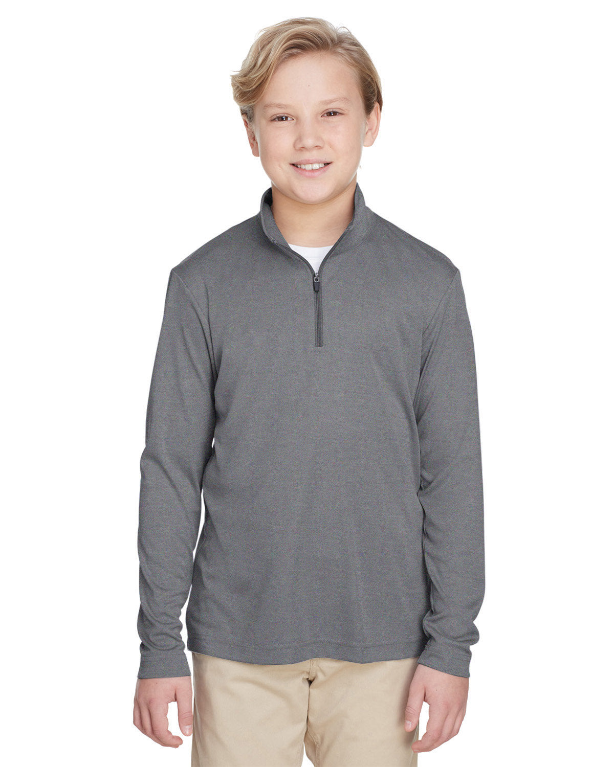 Team 365 Youth Zone Sonic Heather Performance Quarter-Zip