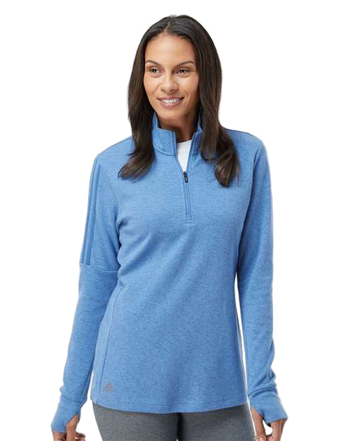 Adidas® Women's 3-Stripes Quarter Zip Sweater