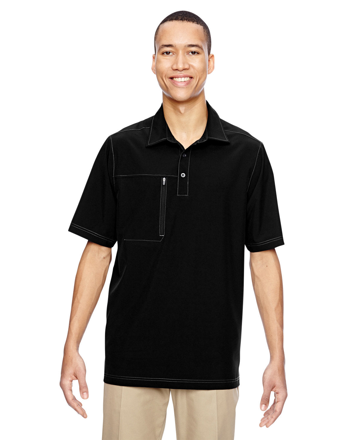 NORTH END Men's Excursion Crosscheck Woven Polo