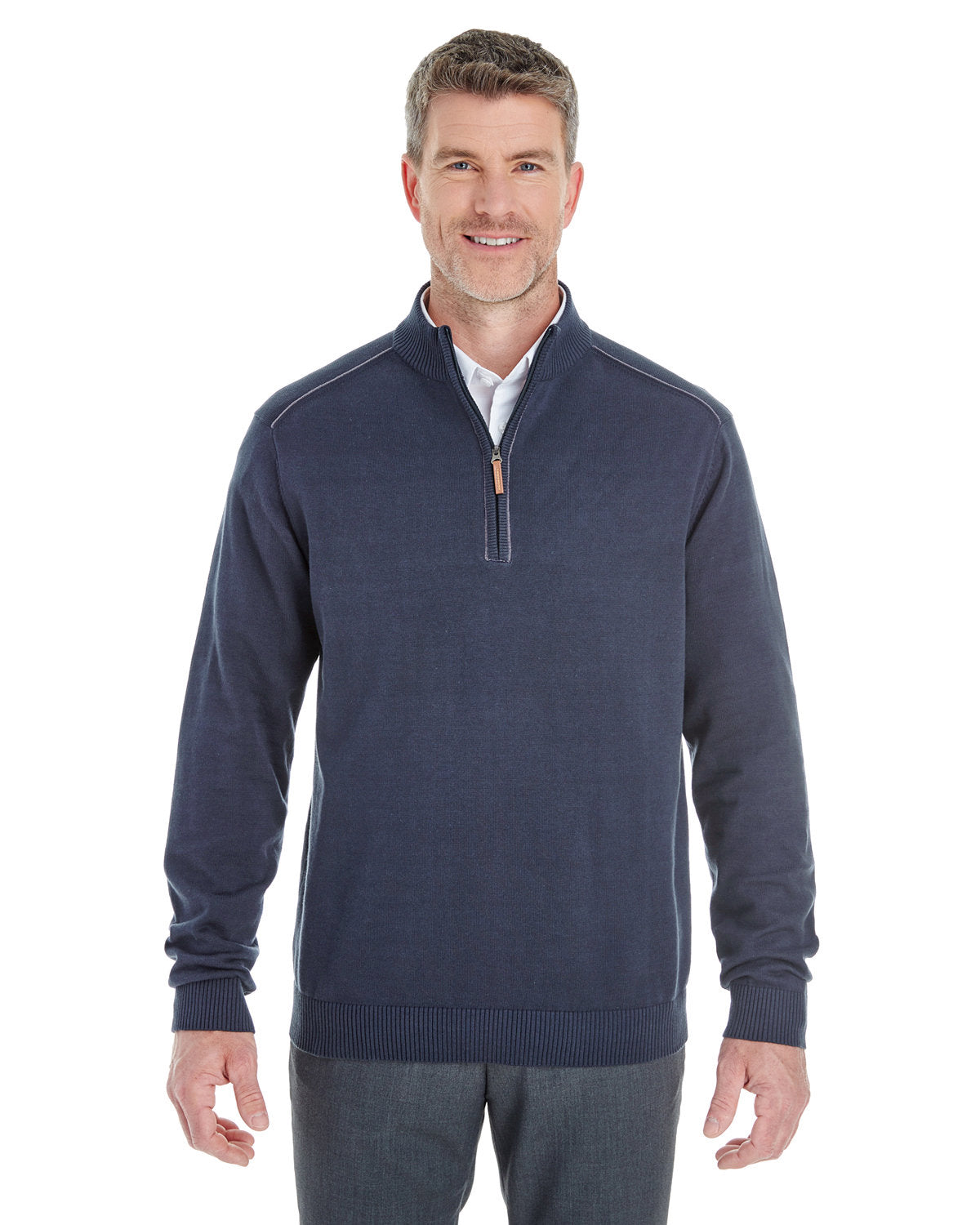 DEVON AND JONES Men's Manchester Fully-Fashioned Quarter-Zip Sweater