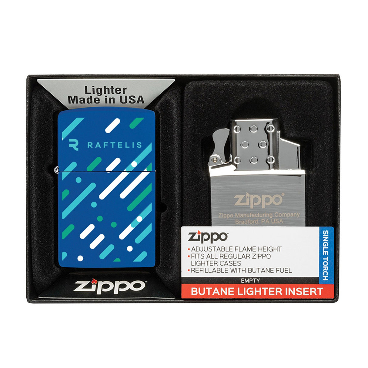 Matte Zippo® Lighter & Single Butane Insert Gift Set
