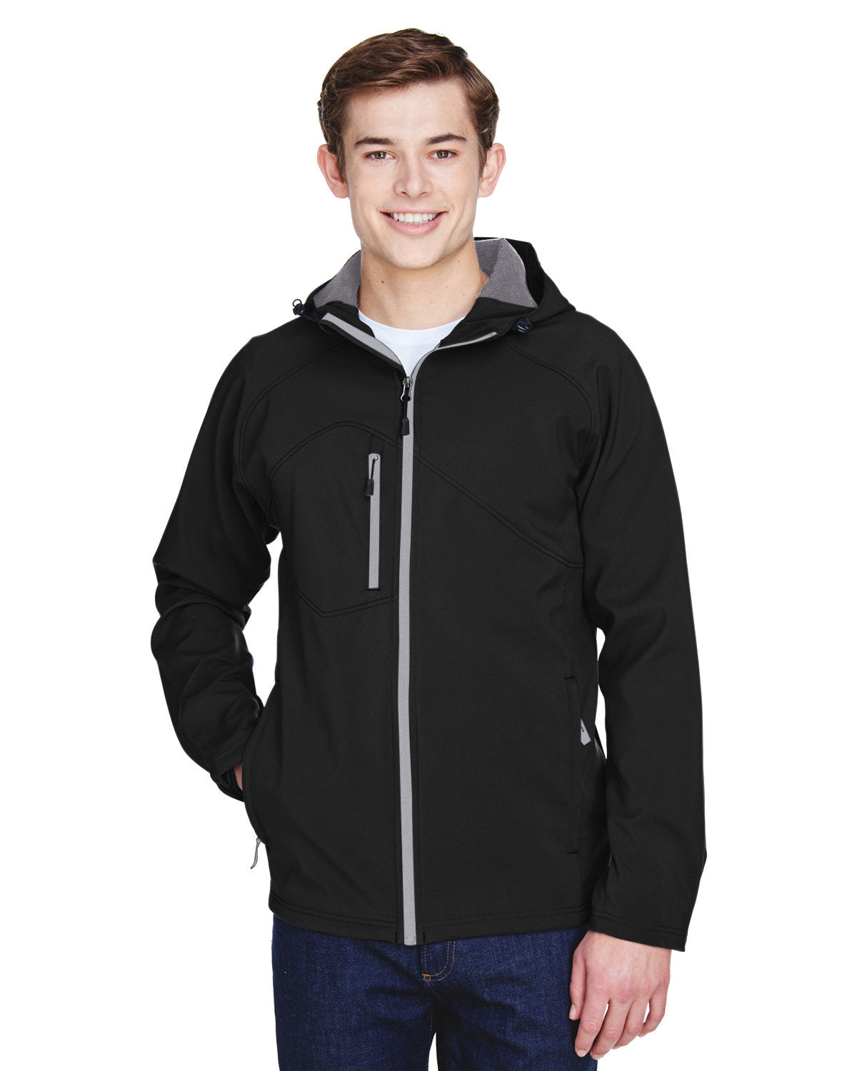 000179 NORTH END Men's Prospect Two-Layer Fleece Bonded Soft Shell Hooded Jacket