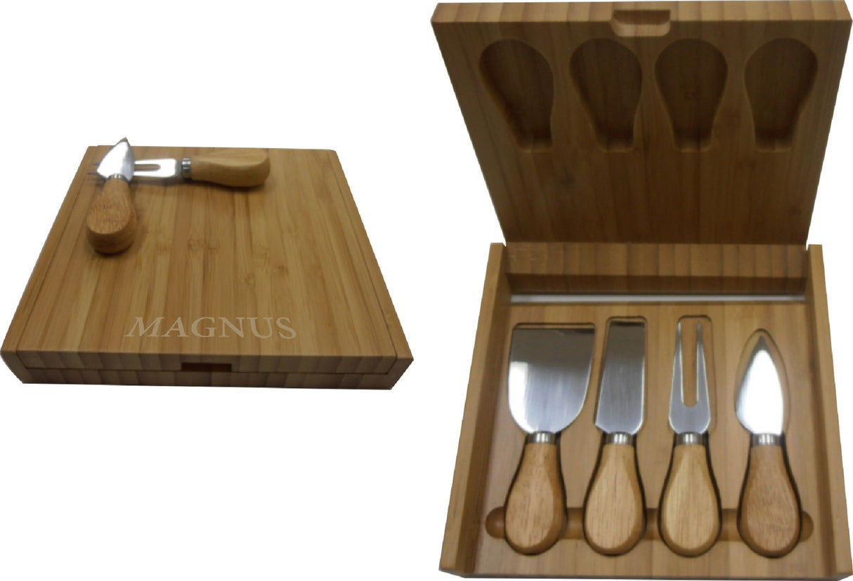 Bamboo Cheese Board & 4 Piece Utensil Set (3-5 Days)