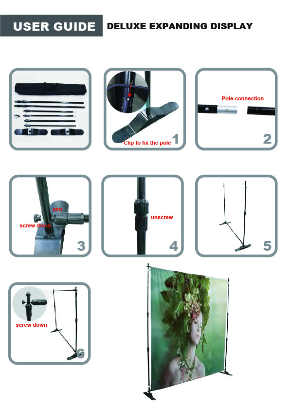 000593 Tradeshow Booth Package Deluxe, 8' Expanding Display and 6' Sublimated PREMIUM Tablecloth
