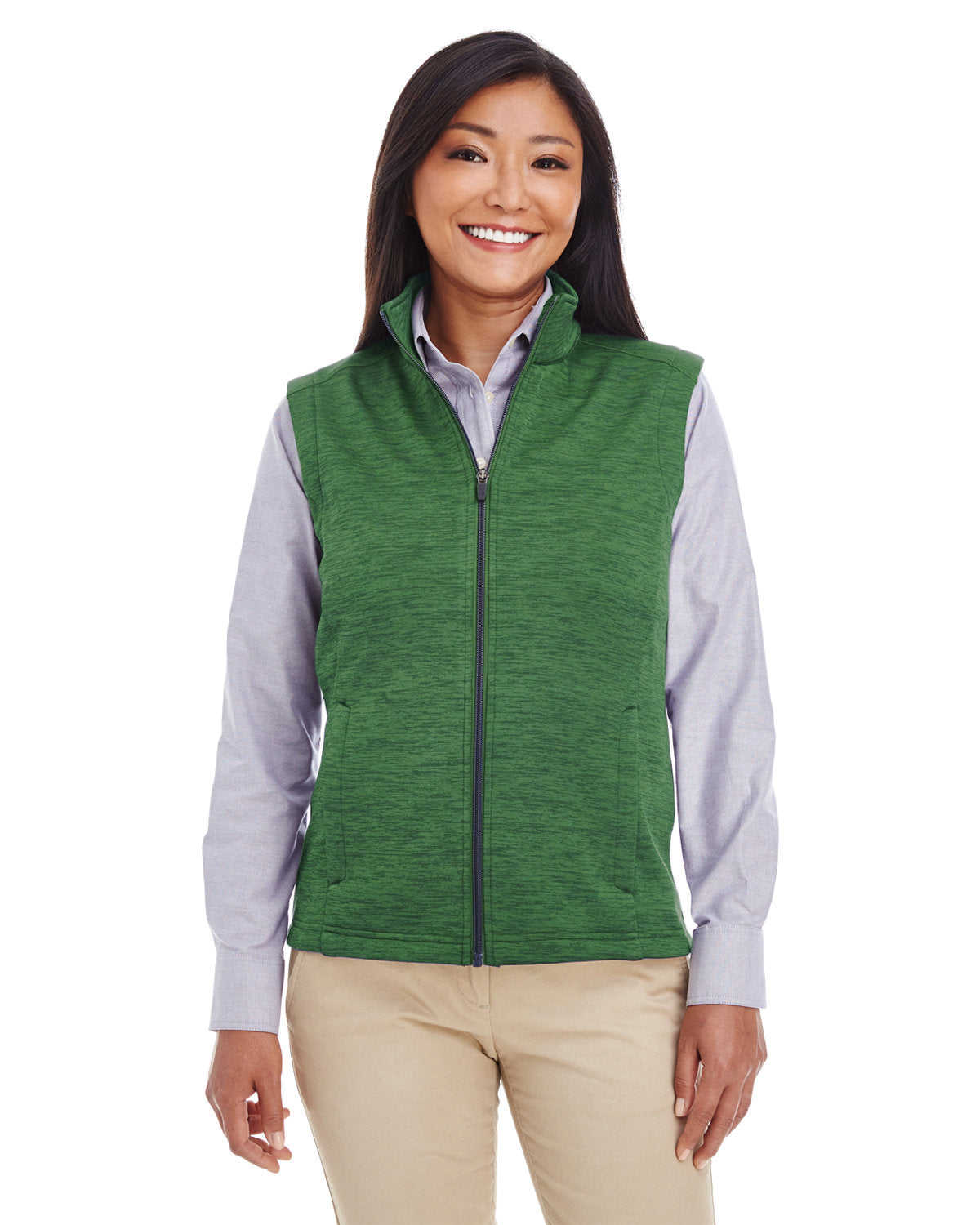 DEVON AND JONES Ladies' Newbury Mélange Fleece Vest