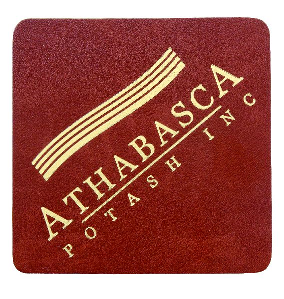 Bonded leather single large square coaster brown - felt backing