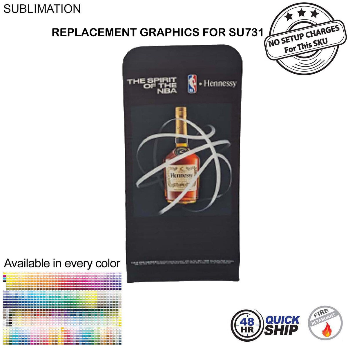 48Hr Quick Ship - Replacement Full Color Graphics Double Sided for 3'W x 78"H EuroFit Straight Wall
