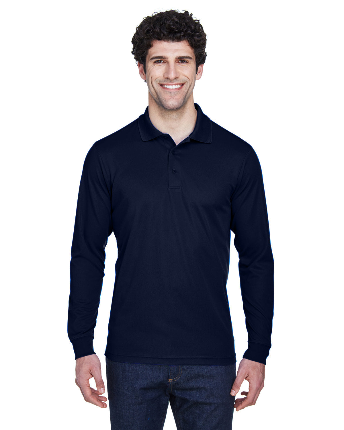 000152 CORE 365 Men's Pinnacle Performance Long-Sleeve Piqué Polo