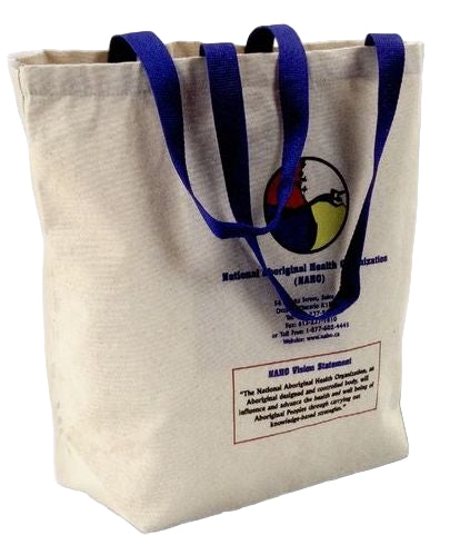 Natural Super Tote Bag w/ Colored Handle