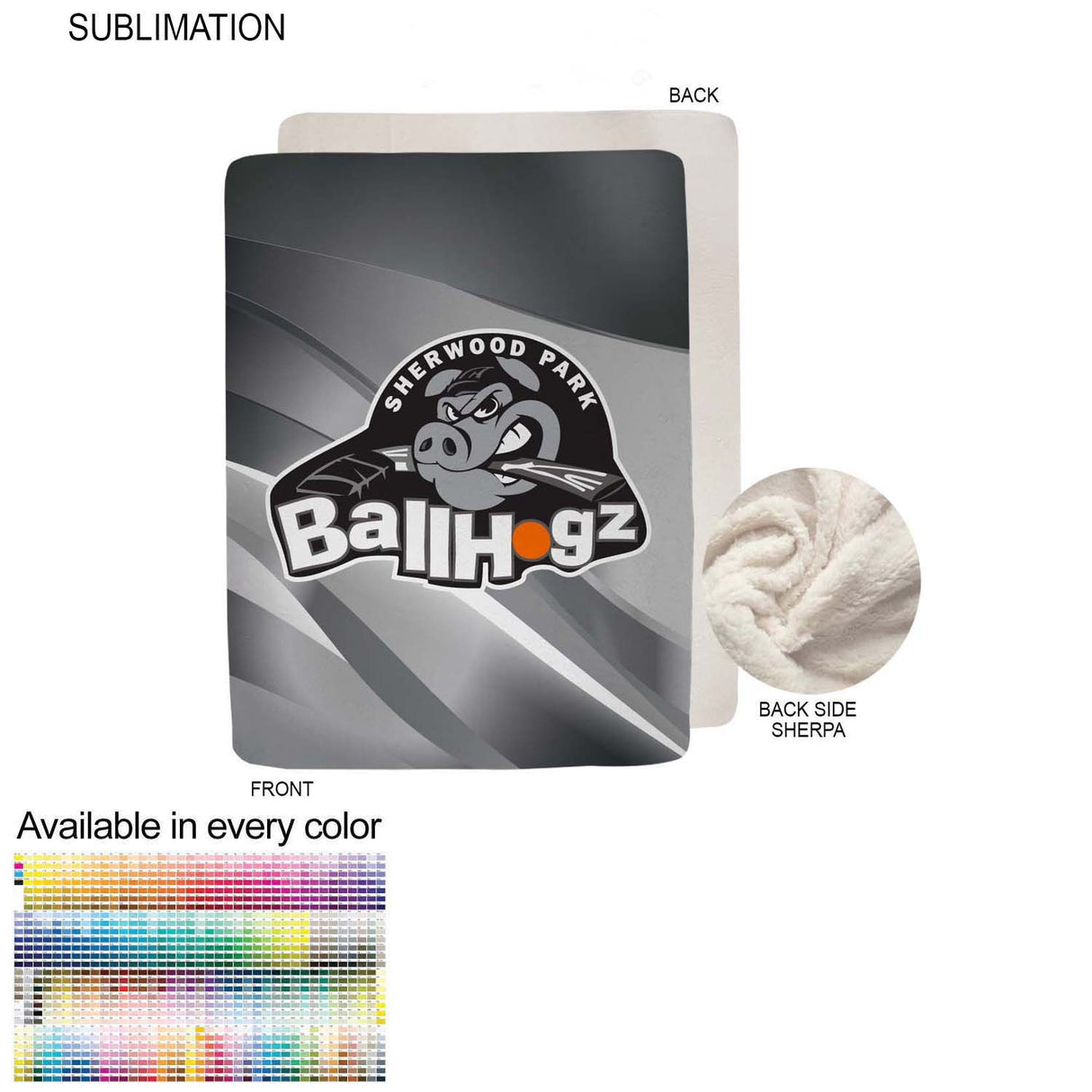 Sherpa Faux Wool Lined Micro Mink Throw, 60x80, Sublimated Edge to Edge 1 side