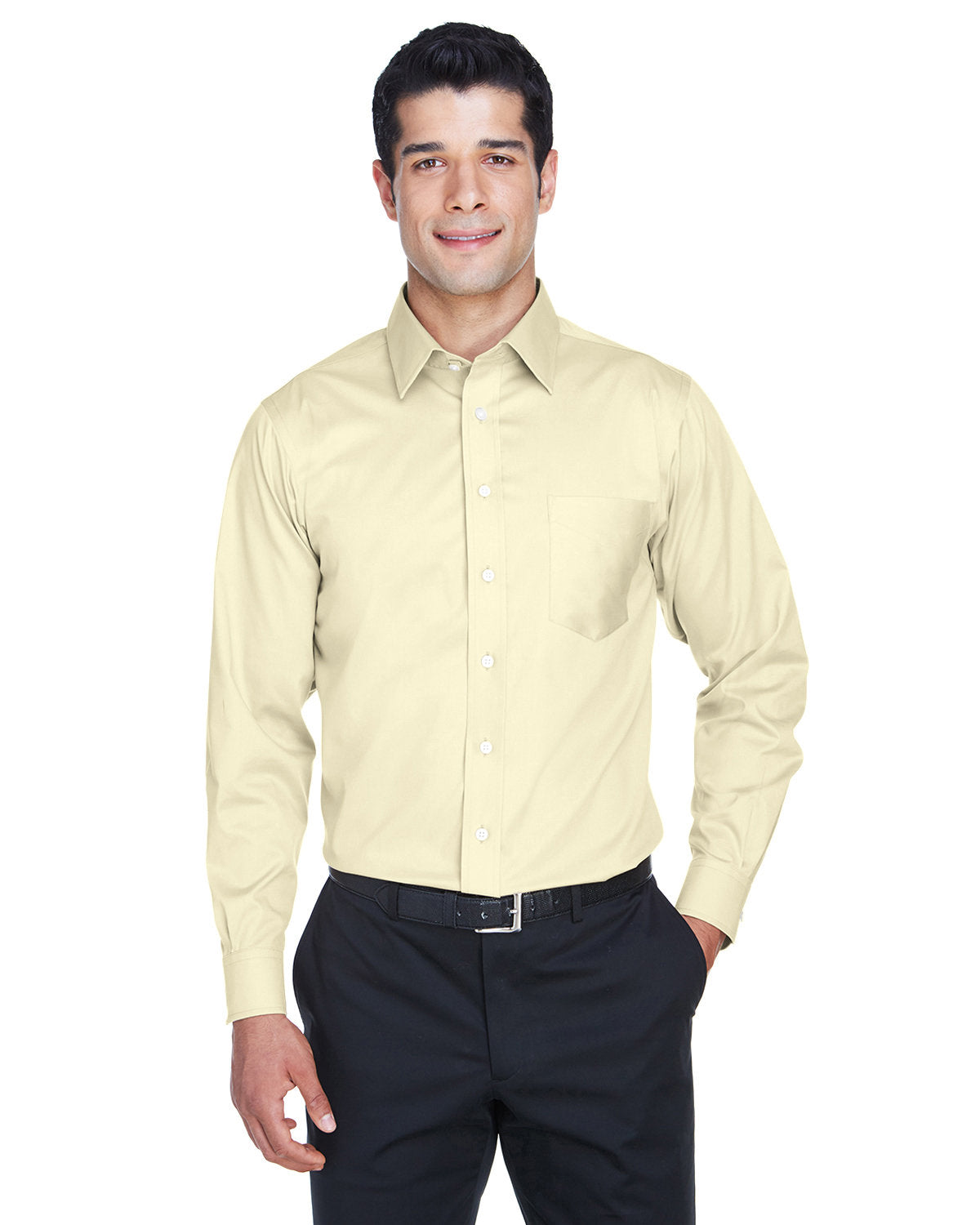 000163 Devon and Jones Men's Crown Collection® Solid Stretch Twill Woven Shirt