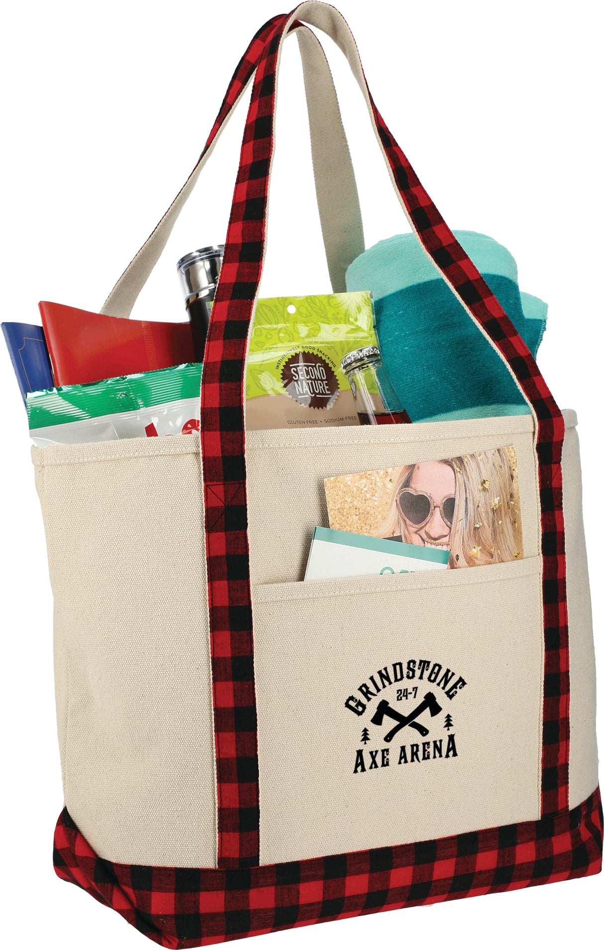 Buffalo Plaid 18oz Cotton Boat Tote