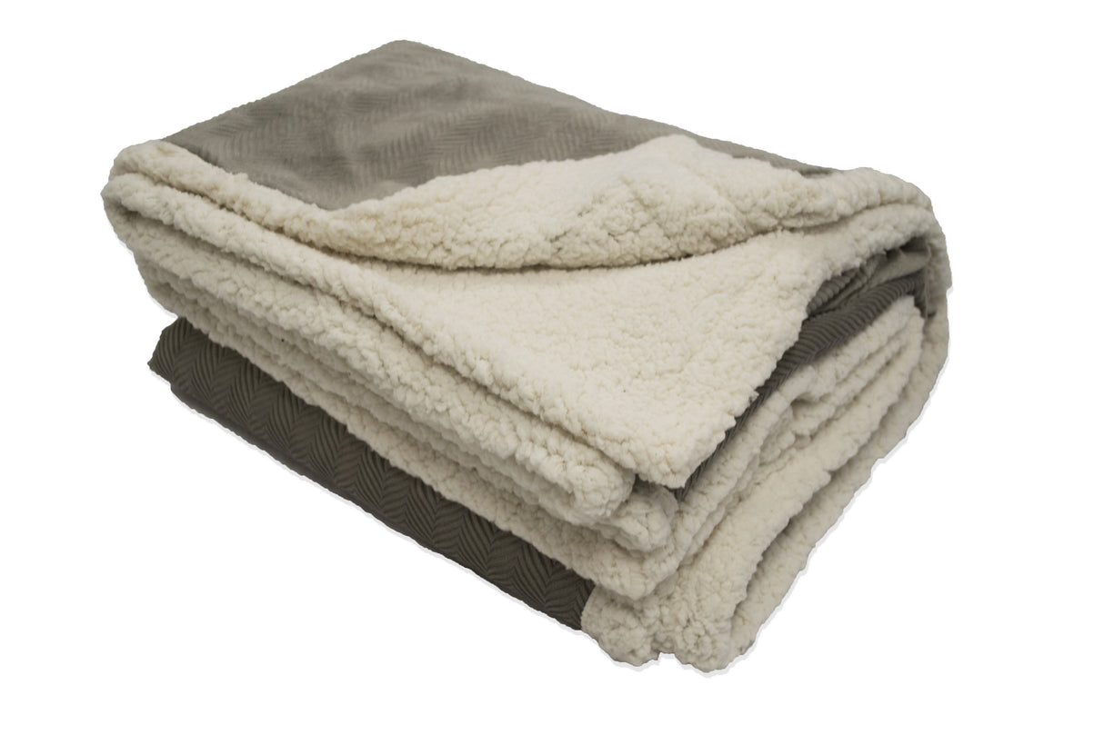 Herringbone Lambswool Throw (Embroidery)