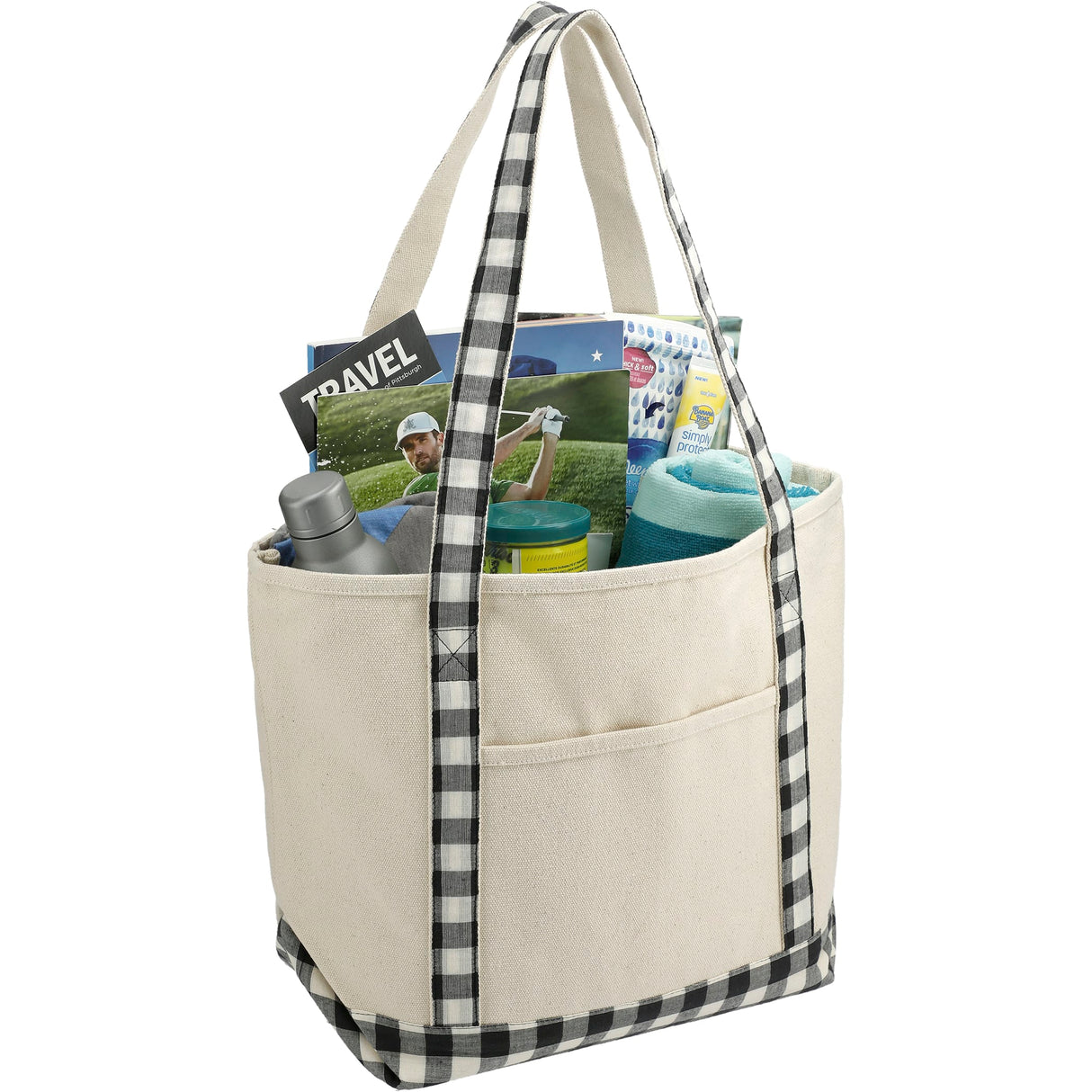 Buffalo Plaid 18oz Cotton Boat Tote