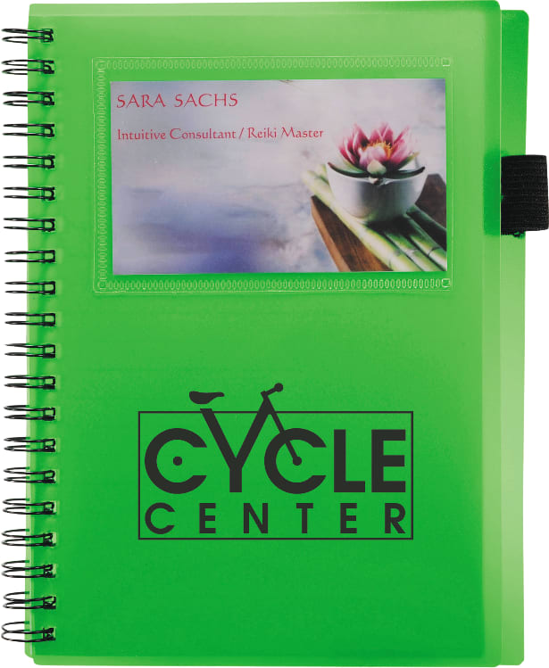 5.5" x 7" FSC Mix Star Spiral Notebook with Pen