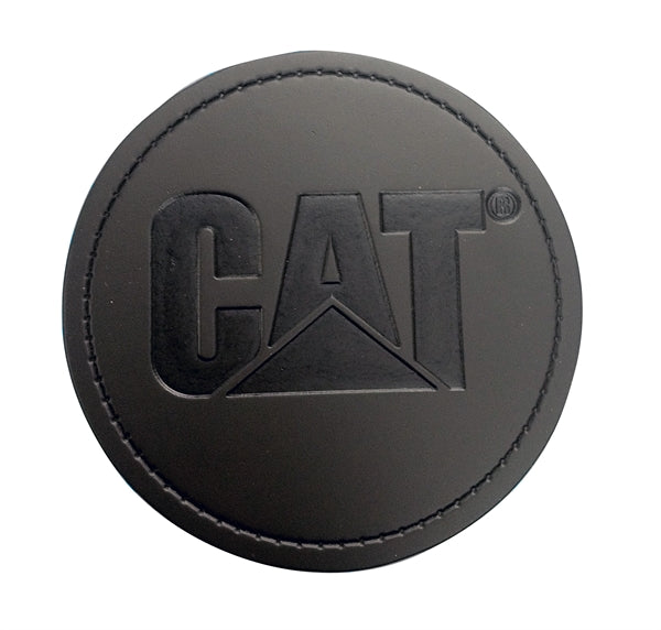 European Thick round single coaster black leather