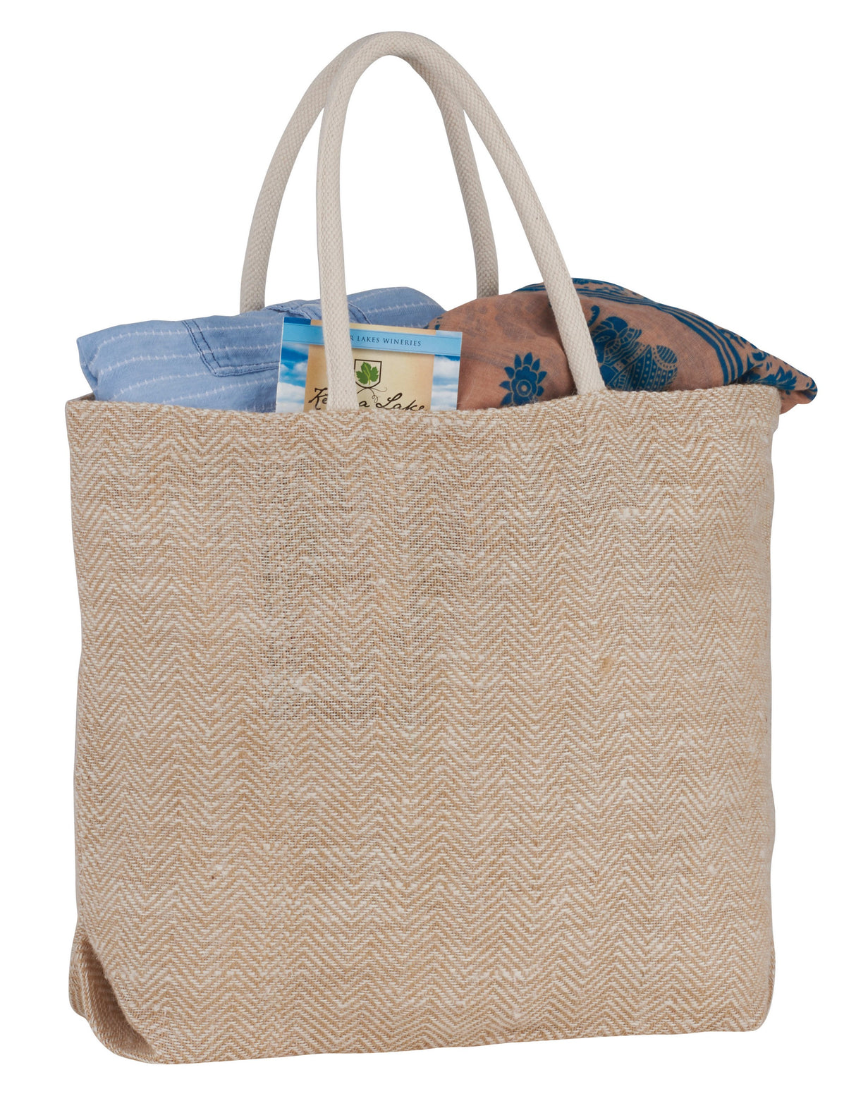 Herringbone Jute Tote