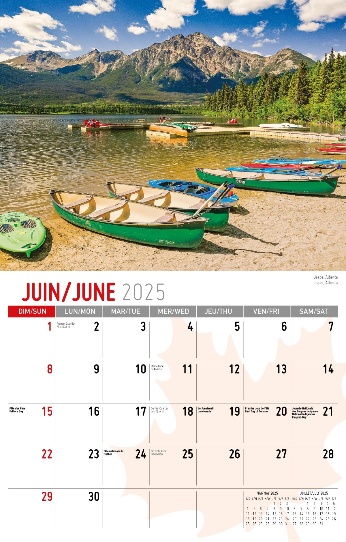 Galleria Wall Calendar 2025 Scenes of Canada (English/French)