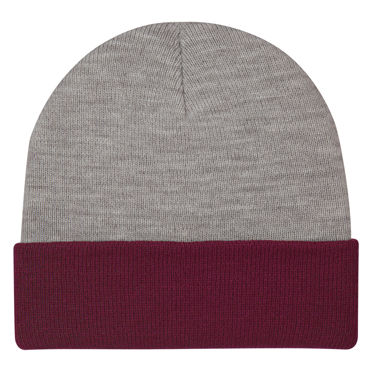 Two-Tone Knit Beanie With Cuff