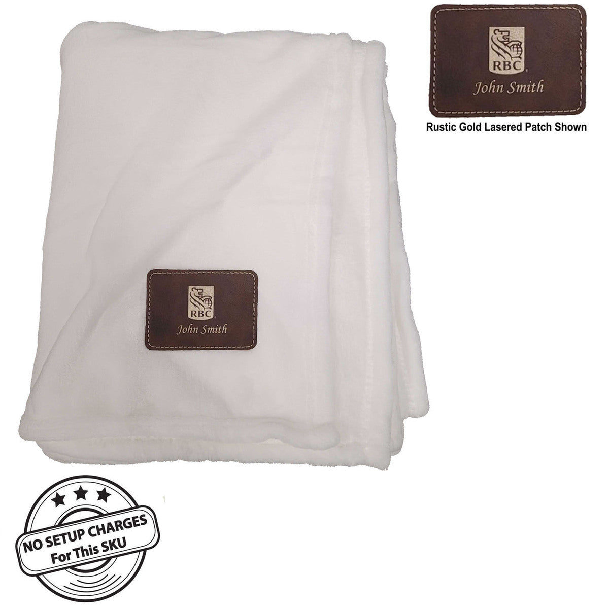 72 Hr Fast Ship - Plush and Cozy Mink Flannel Fleece Blanket, 50x60, with Lasered logo patch