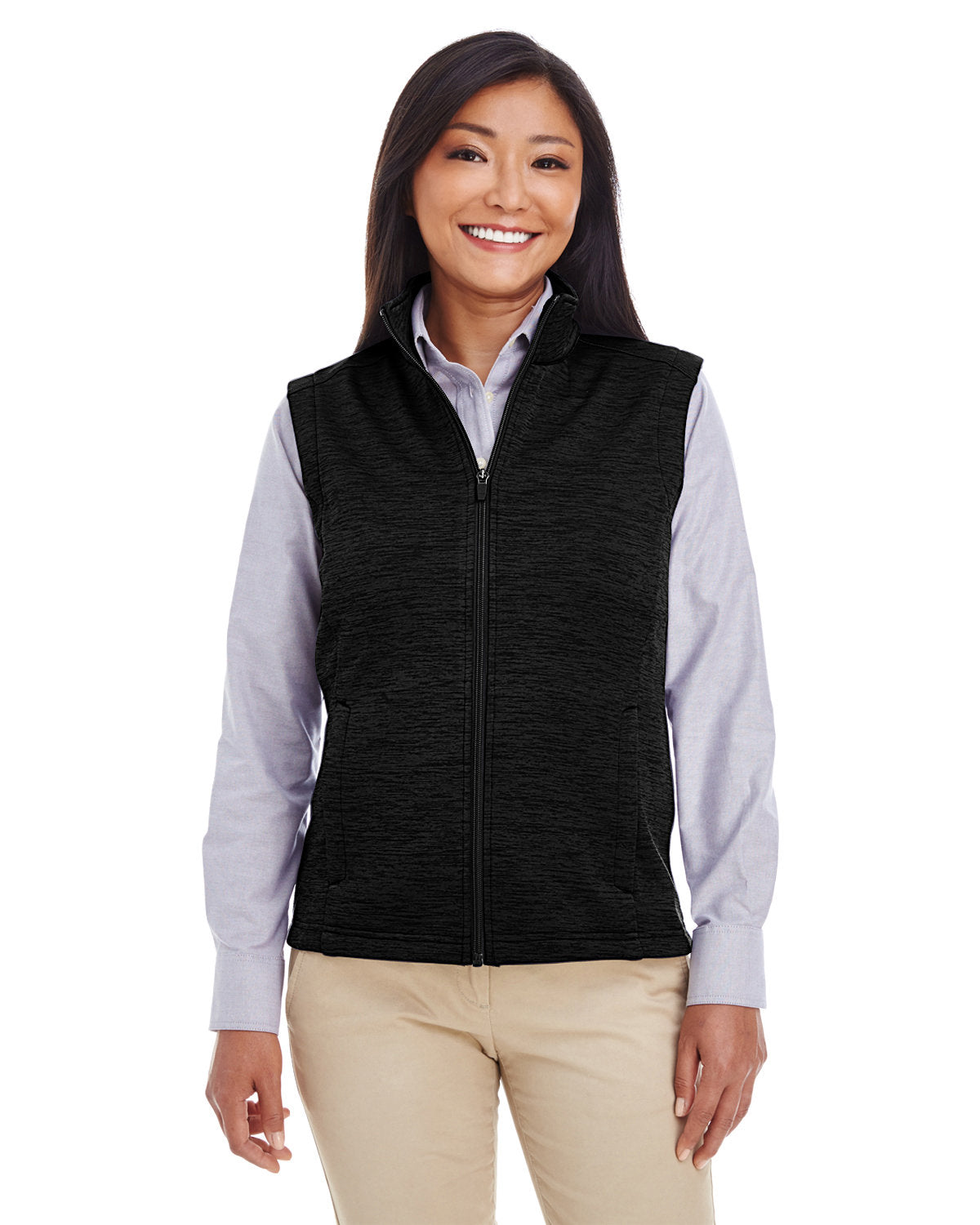 DEVON AND JONES Ladies' Newbury Mélange Fleece Vest