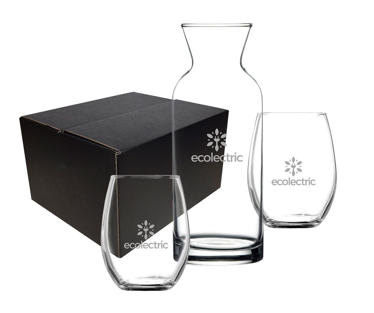 ~ Veranda & Lyric Set, 1 carafe, 2 wine glasses in a Shadow Gift box
