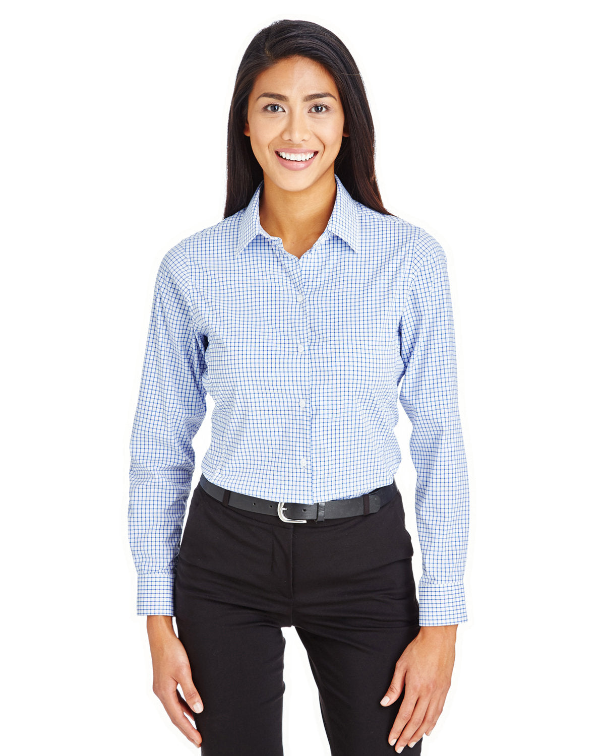 DEVON AND JONES CrownLux Performance® Ladies' Micro Windowpane Woven Shirt