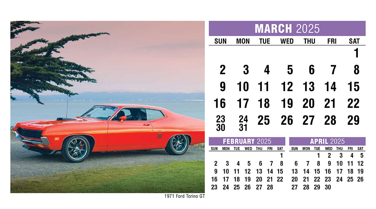 Classic Cars Desk Tent Calendar
