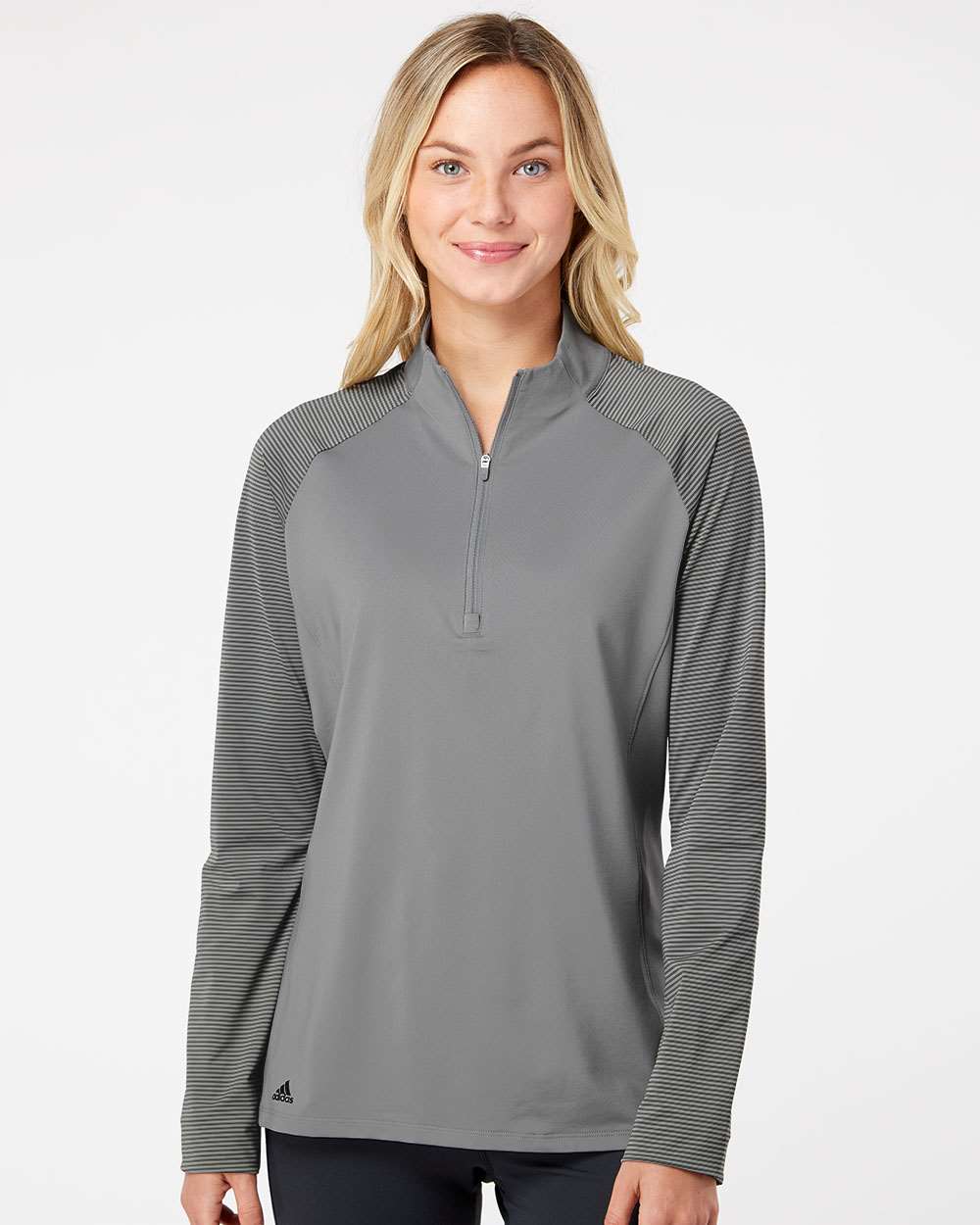 Adidas® Women's Stripe Block Quarter Zip Pullover
