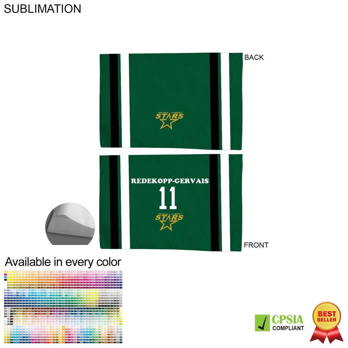 72 Hr Fast Ship - Team Poplin Pillowcase, 33x21, Sublimated full color Edge to Edge 2 sides