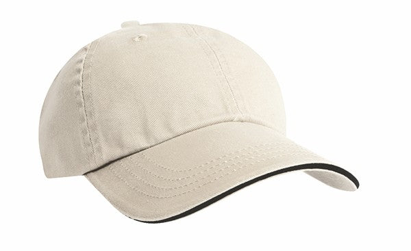 Unconstructed Chino Washed Cotton Twill Cap w/Sandwich Bill