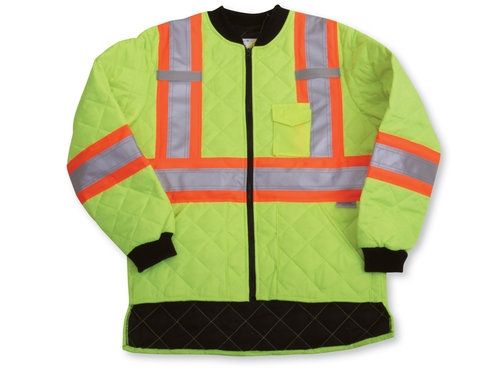 Quilt Polyester Lime Green Freezer Jacket