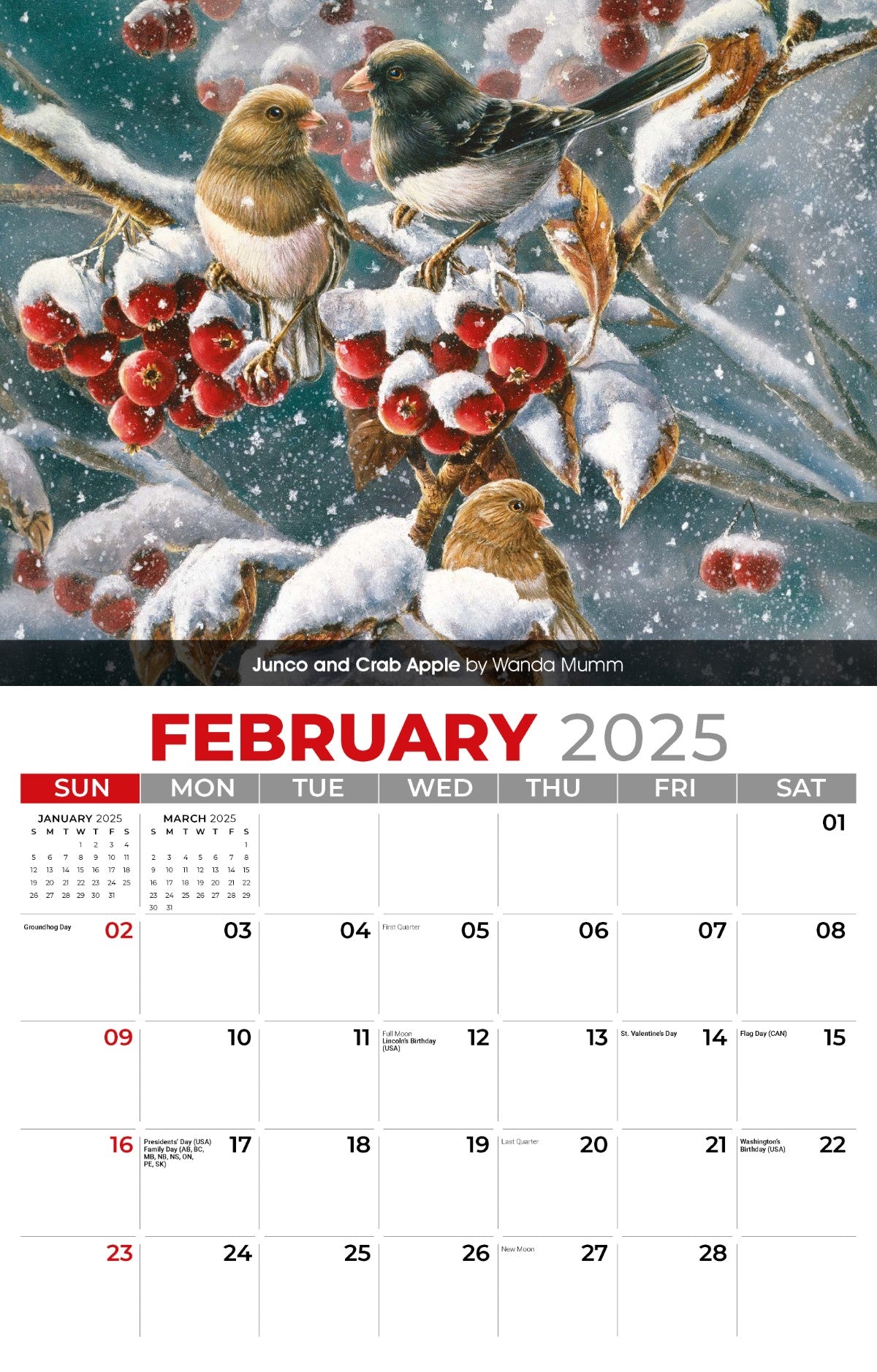 Galleria Wall Calendar 2025 Garden Birds