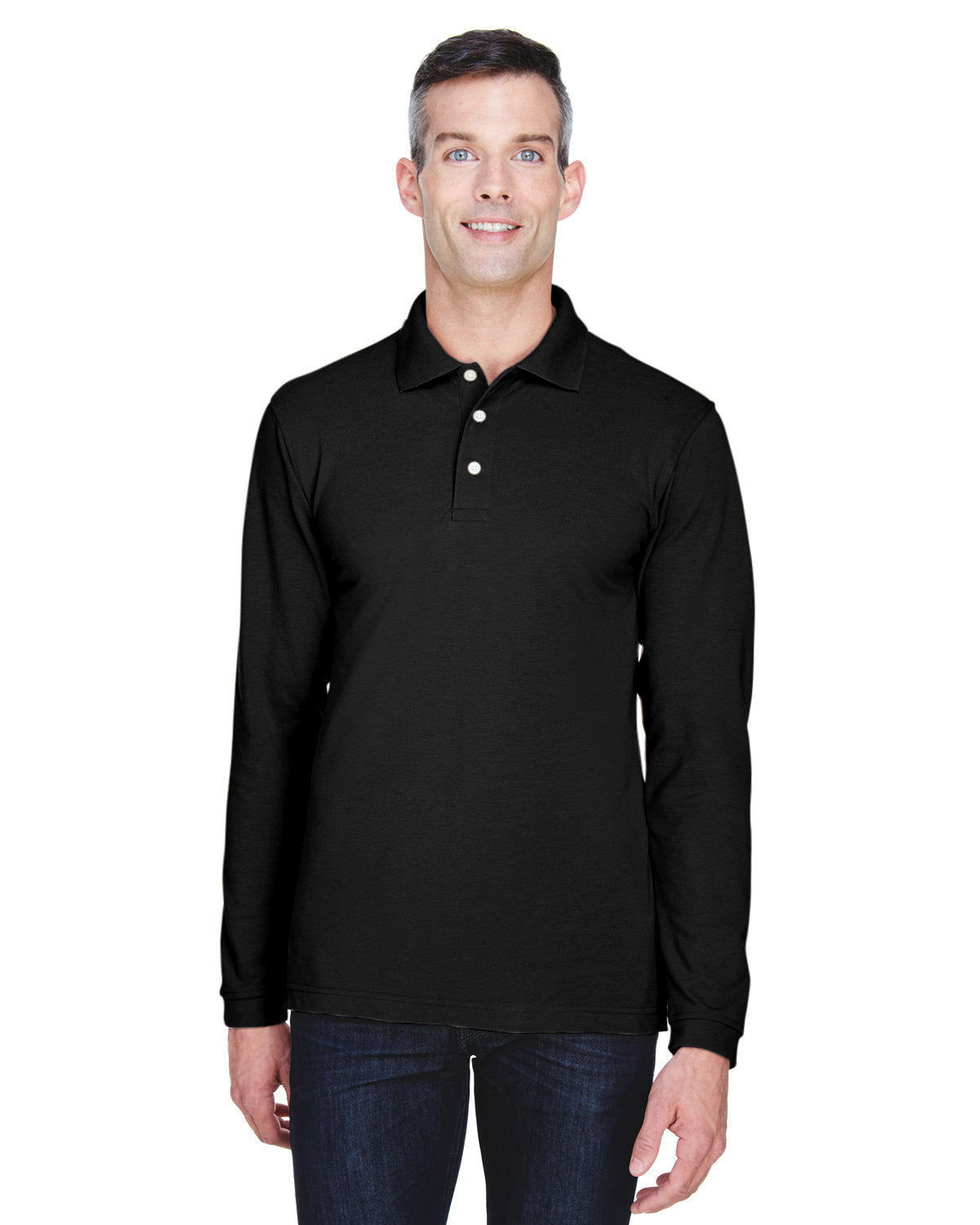 Harriton Men's 5.6 oz. Easy Blend Long-Sleeve Polo