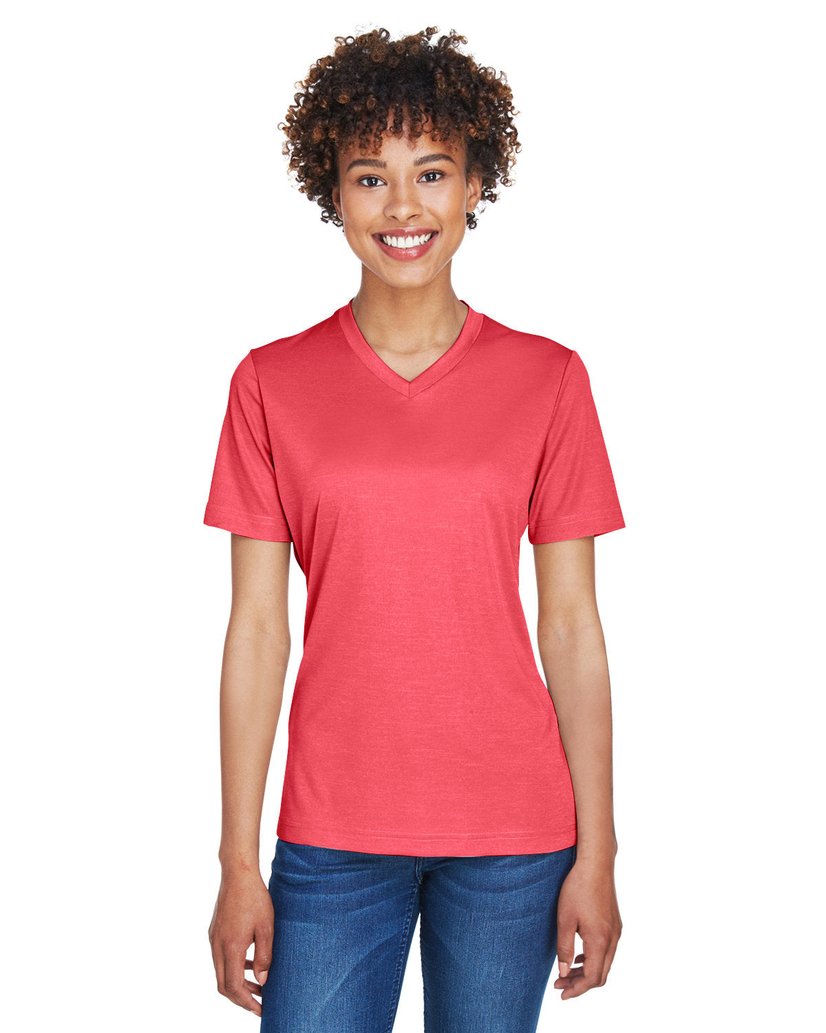 000246 Team 365 Ladies' Sonic Heather Performance T-Shirt