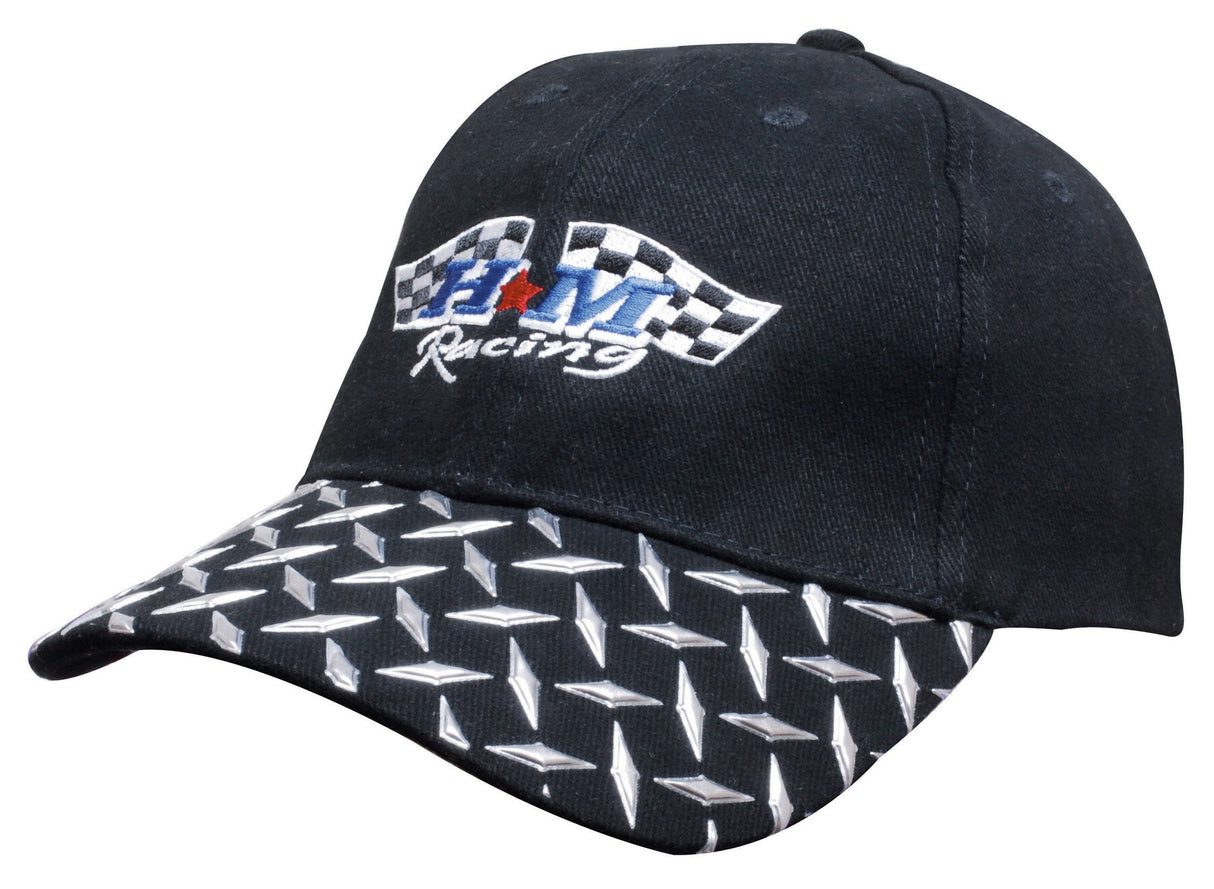Brushed Heavy Cotton Cap w/Checker Plate on Peak