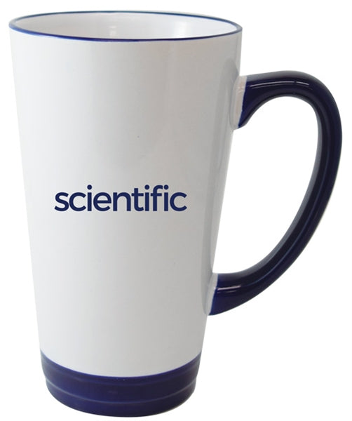 Heartland 16oz ceramic mug with w/ cobalt trim