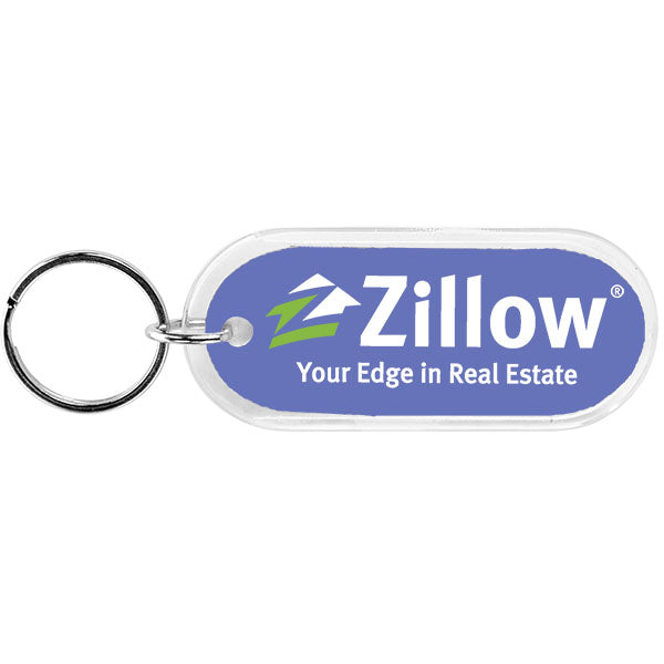 Long Oval Crystal Key Tag