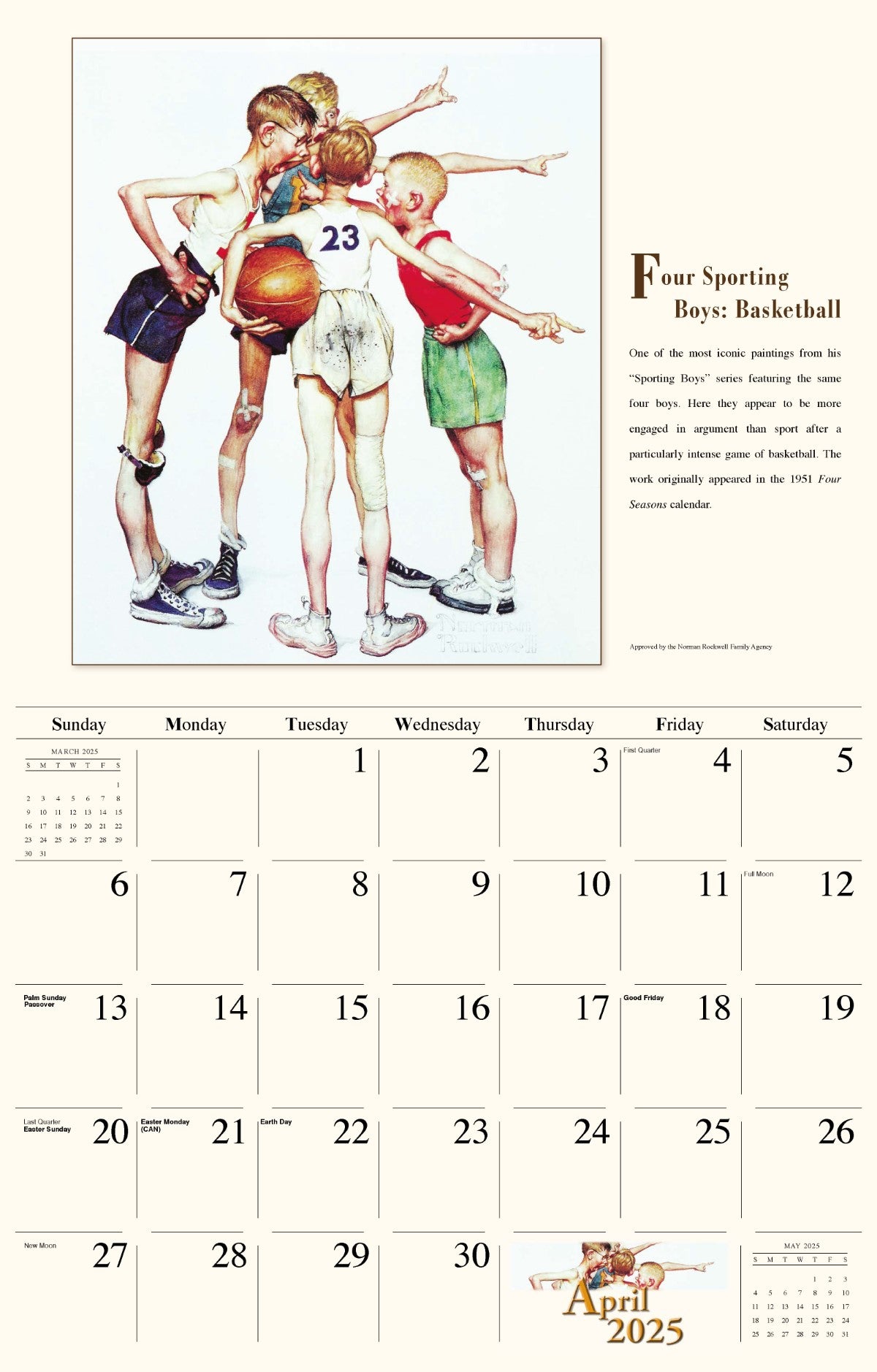 Galleria Wall Calendar 2025 Norman Rockwell
