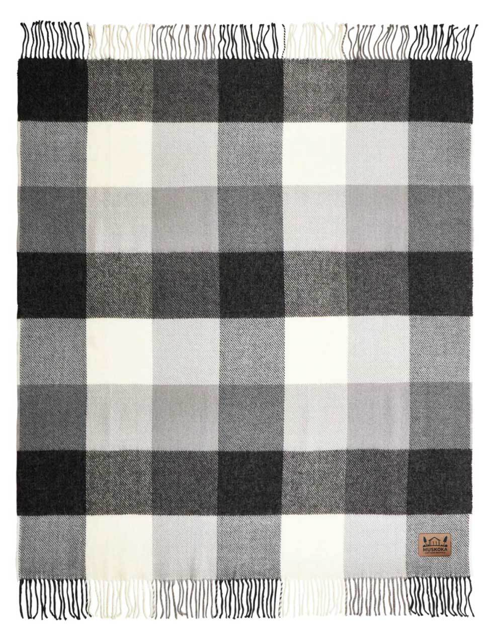 Plaid Wool Blanket, 50x60, with Lasered logo patch, NO SETUP CHARGE