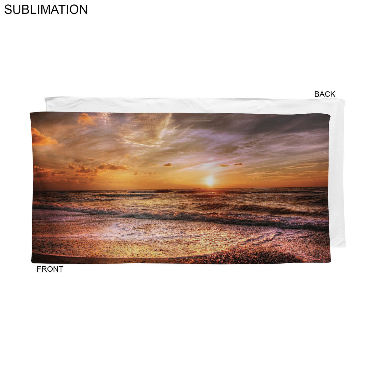 72 Hr Fast Ship - Stock Design Sublimated, Absorbent Microfiber Dri-Lite Terry Beach, 30x60