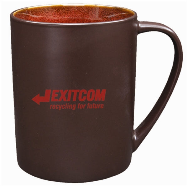 Au Chocolat 17oz 2tone brown/red mug