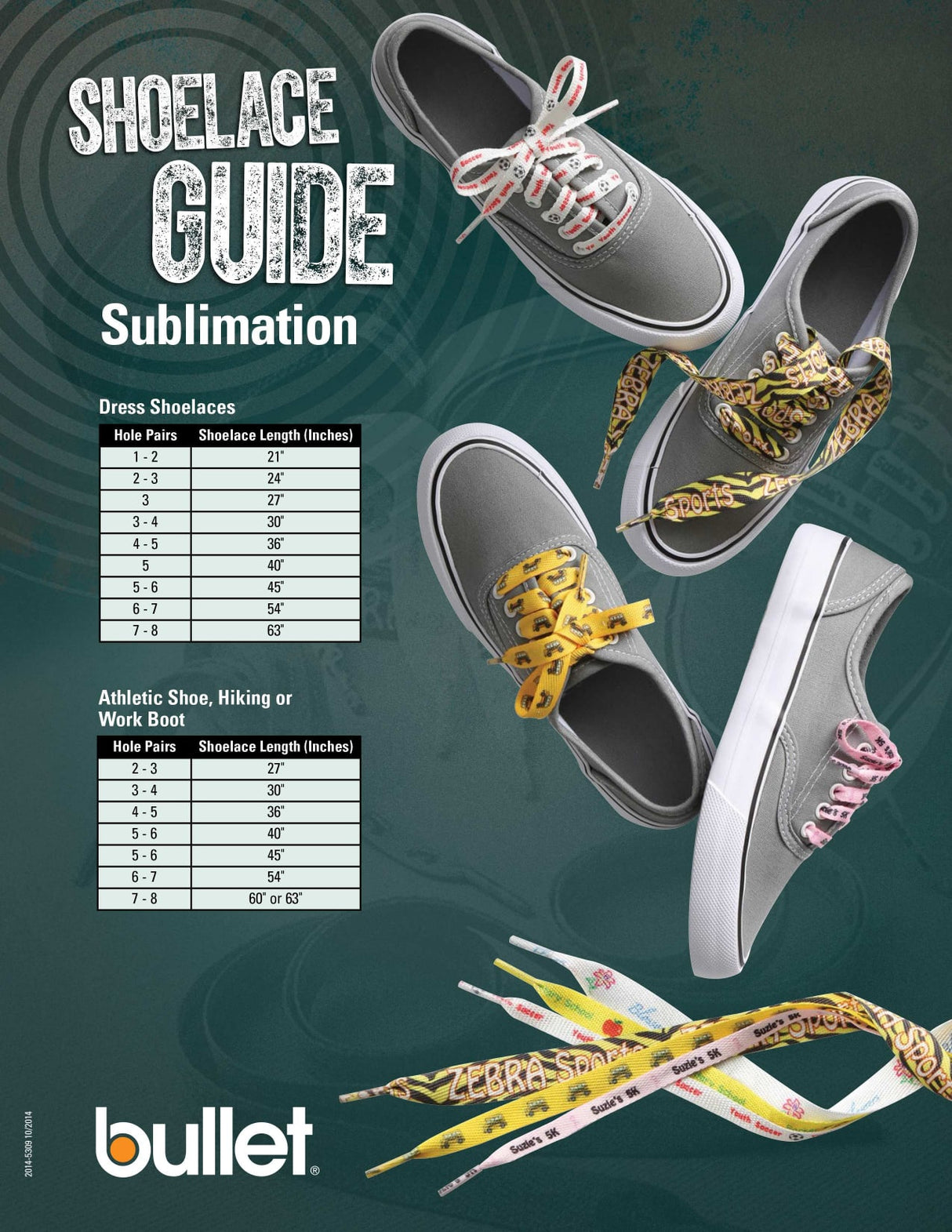 Full Color Shoelaces - 1/2"W x 45"L