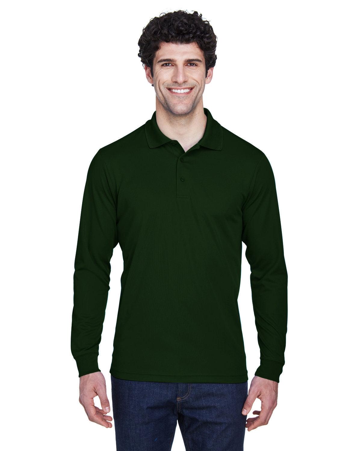 000152 CORE 365 Men's Pinnacle Performance Long-Sleeve Piqué Polo