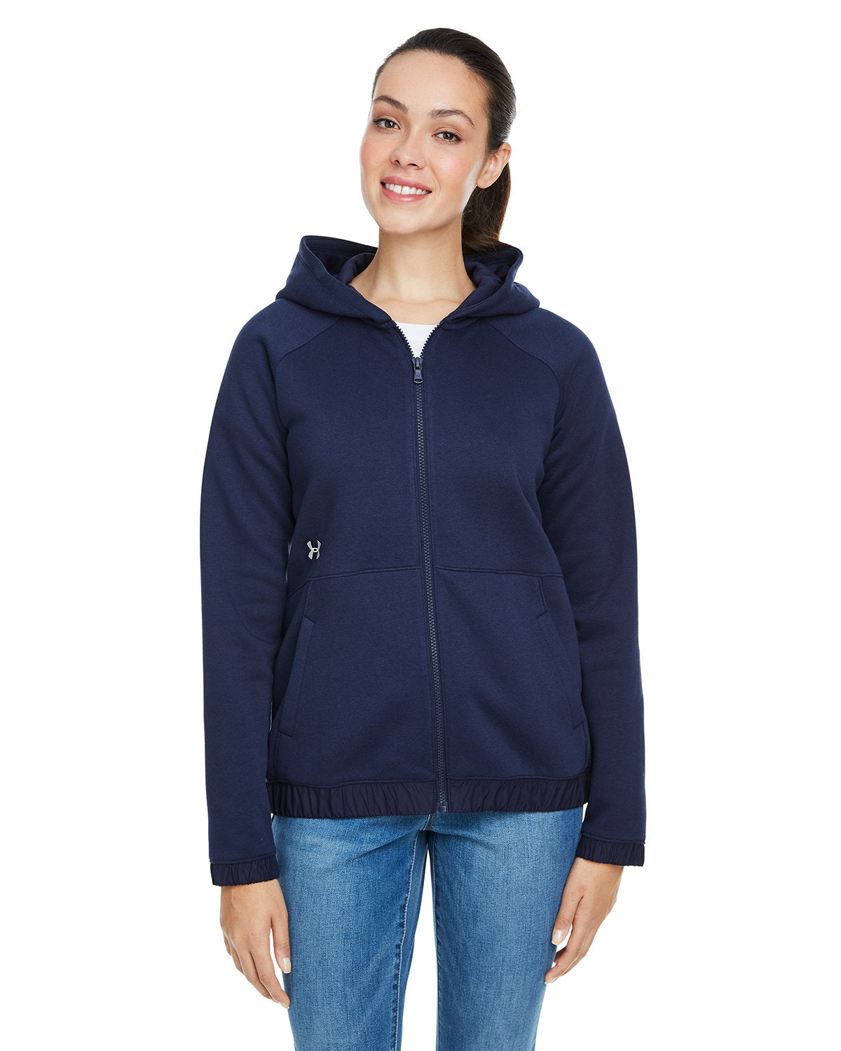 UNDER ARMOUR Ladies' Hustle Full-Zip Hooded Sweatshirt