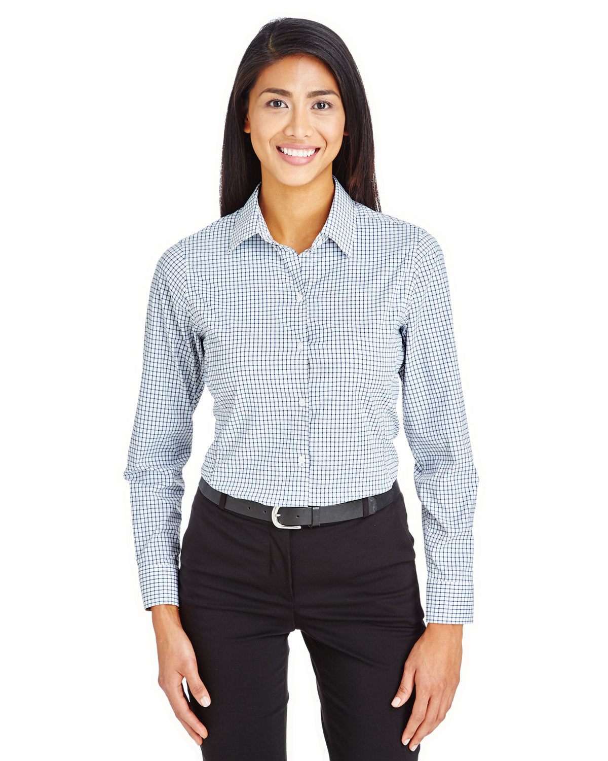 DEVON AND JONES CrownLux Performance® Ladies' Micro Windowpane Woven Shirt