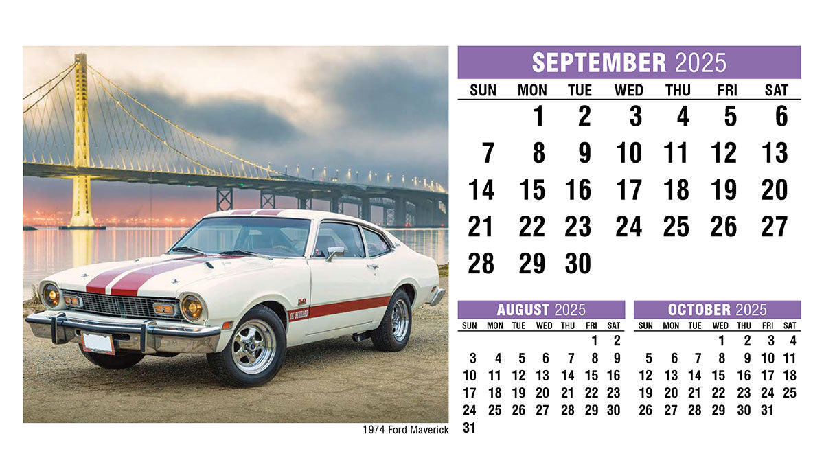 Classic Cars Desk Tent Calendar